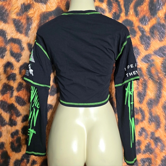 Killstar Illuminated Long Sleeve Crop Top - Picture 6 of 12